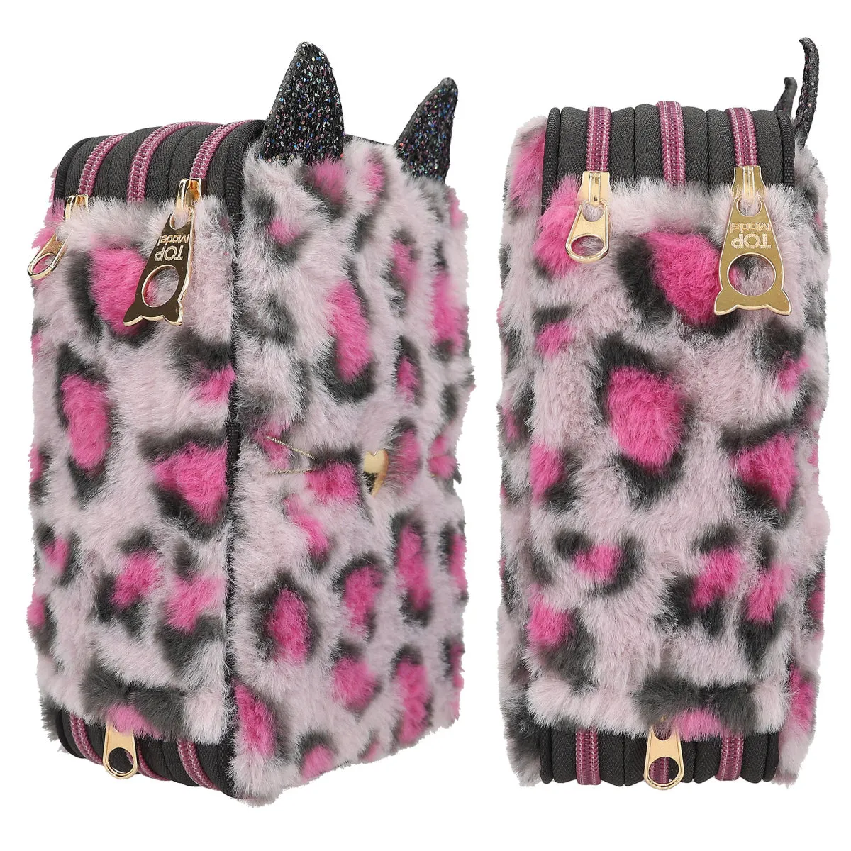 Depesche TOPModel 3-Compartment Pencil Case Leo Rebel Kitty