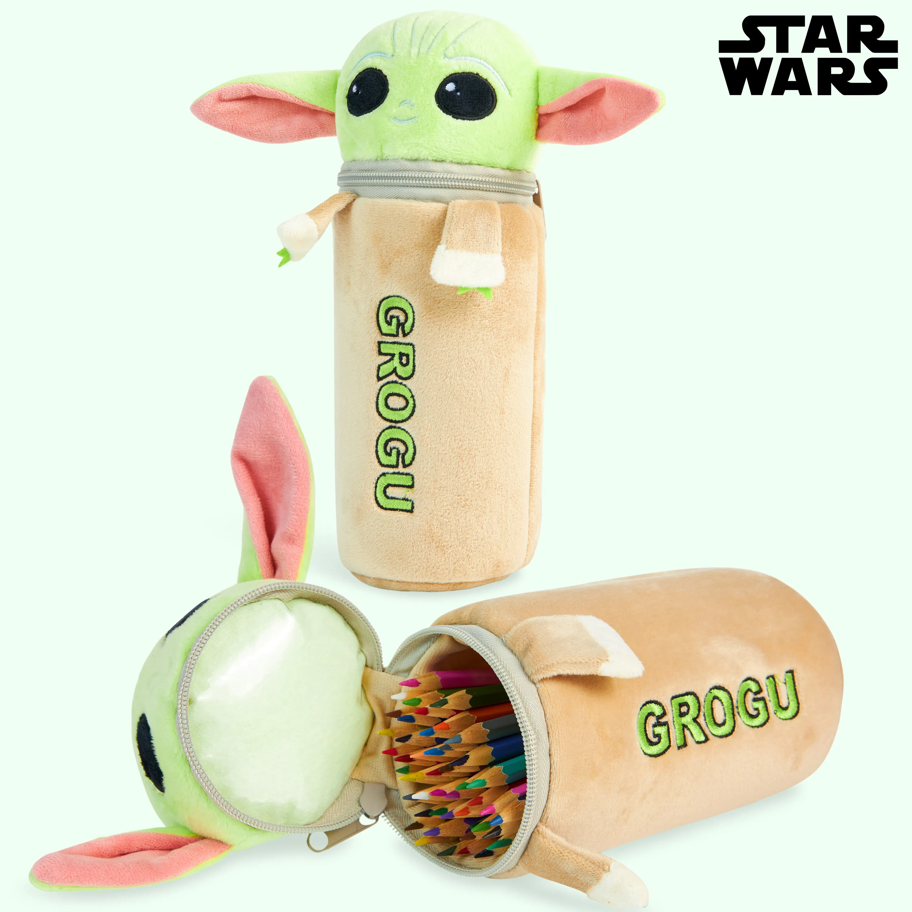 Disney Pencil Case with 48 Colouring Pencils Included -Multi Baby Yoda