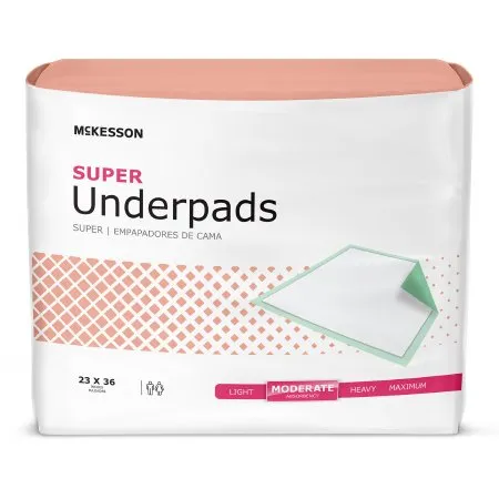 Disposable Underpad 23 X 36 Inch Fluff / Polymer Moderate Absorbency - McKesson Brand Mfr# UPMD2336V120