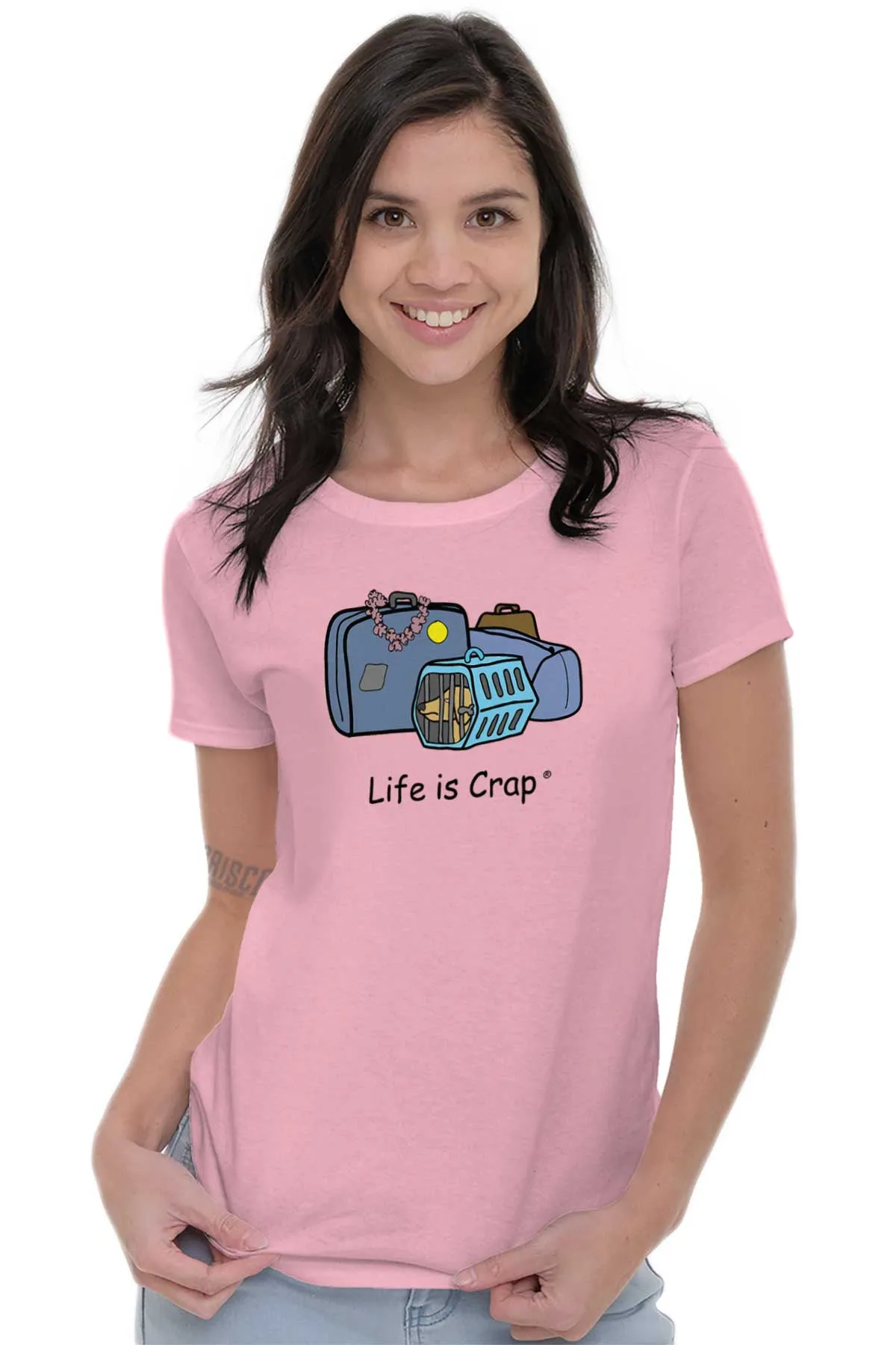 Dog Carrier Ladies T-Shirt