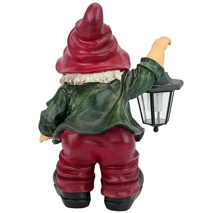 Edison with the Lighted Lantern Garden Gnome Statue by Design Toscano