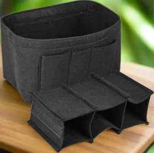 Elegant Black Felt Handbag Organizer | Durable & Stylish Bag Insert