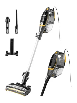 Eureka Flash Lightweight Stick Vacuum Cleaner, 15KPa Powerful Suction, 2 in 1 Corded Handheld Vac for Hard Floor and Carpet, Black