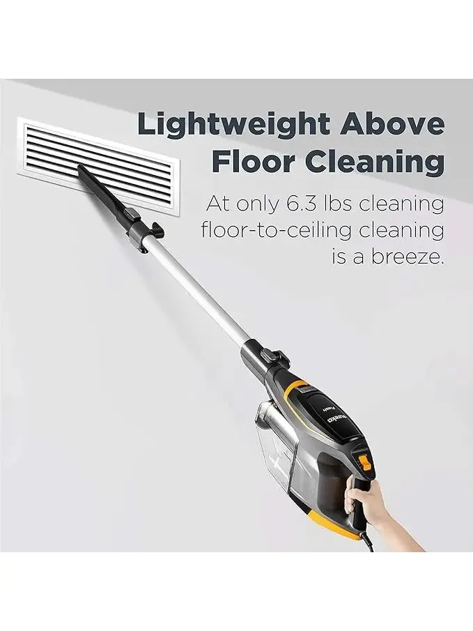 Eureka Flash Lightweight Stick Vacuum Cleaner, 15KPa Powerful Suction, 2 in 1 Corded Handheld Vac for Hard Floor and Carpet, Black