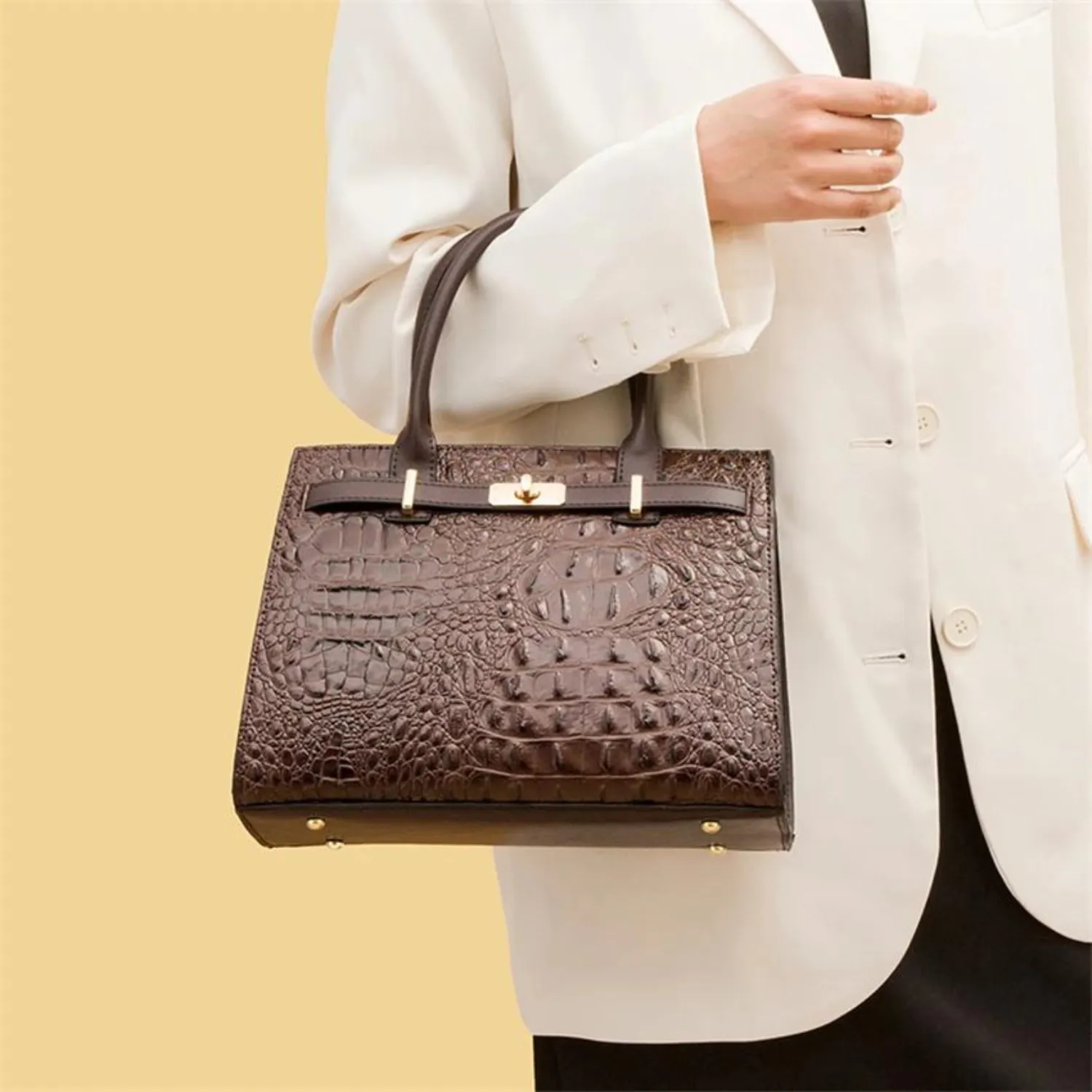 Exquisite Crocodile-Pattern Tote Bag