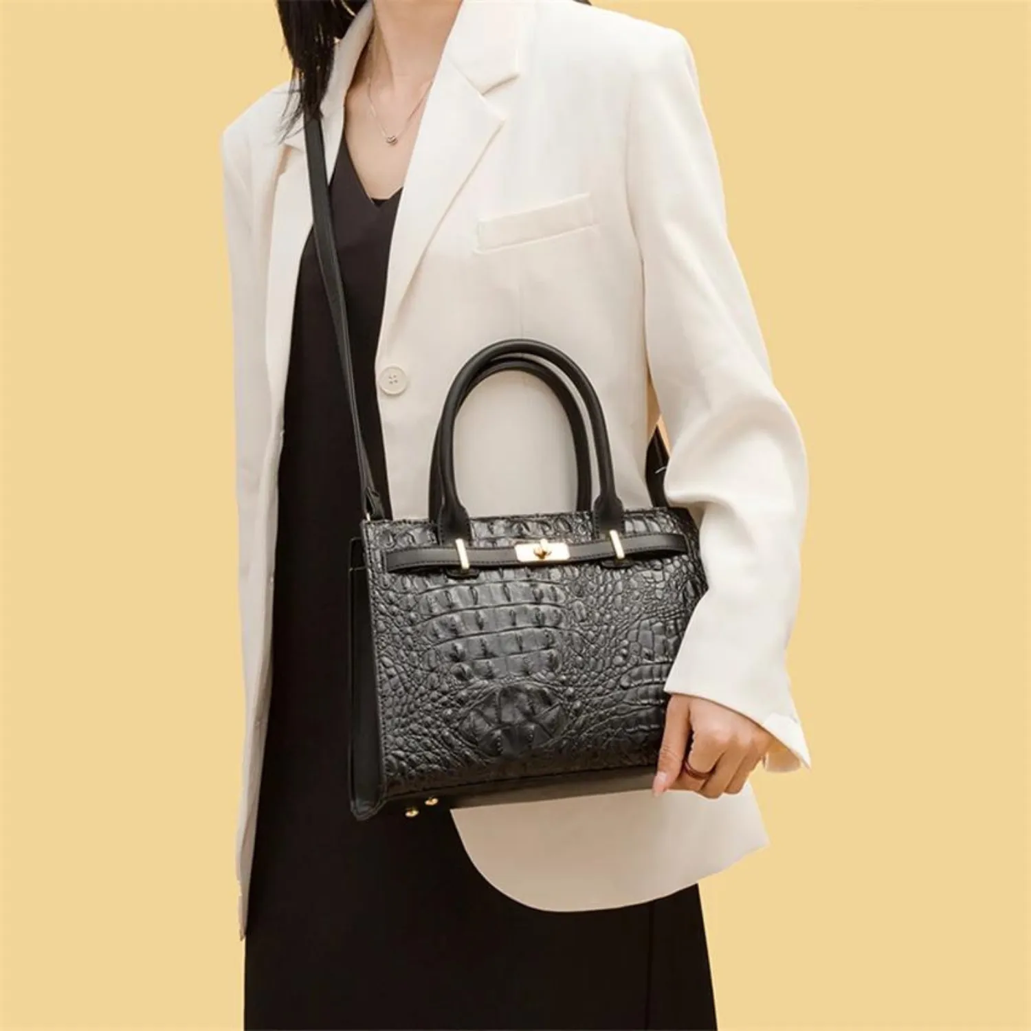 Exquisite Crocodile-Pattern Tote Bag