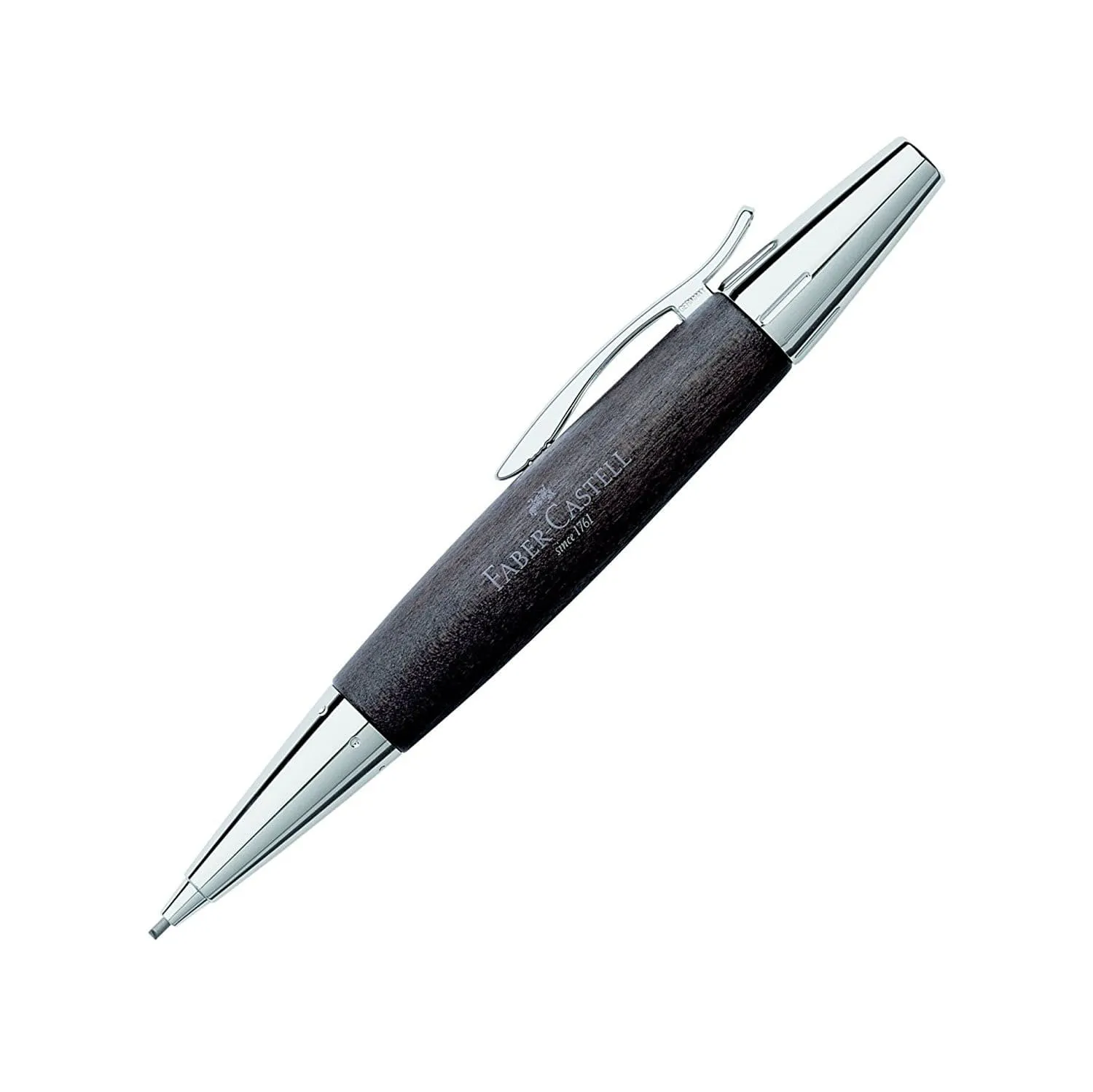 Faber-Castell E-Motion Mechanical Pencil in Wood & Chrome Black - 1.4mm