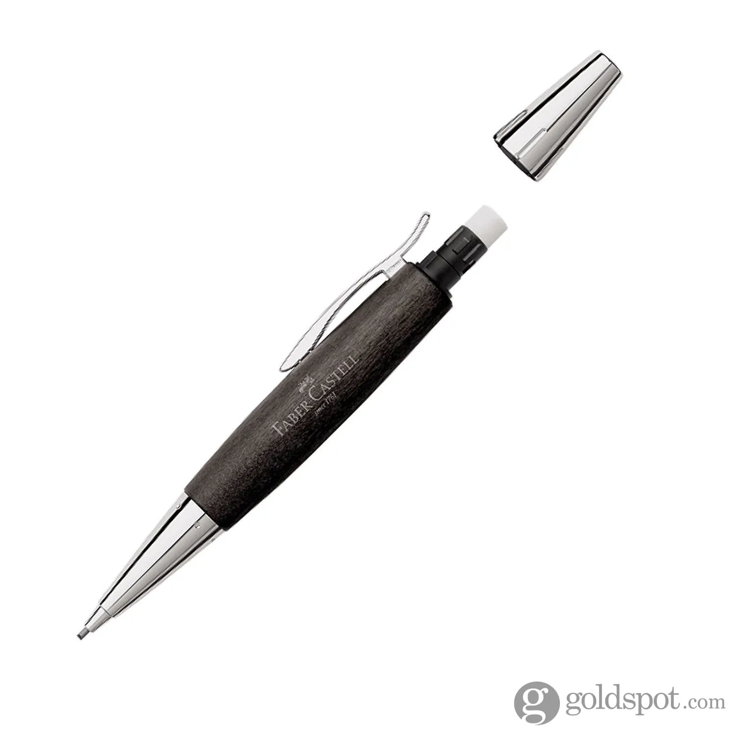 Faber-Castell E-Motion Mechanical Pencil in Wood & Chrome Black - 1.4mm