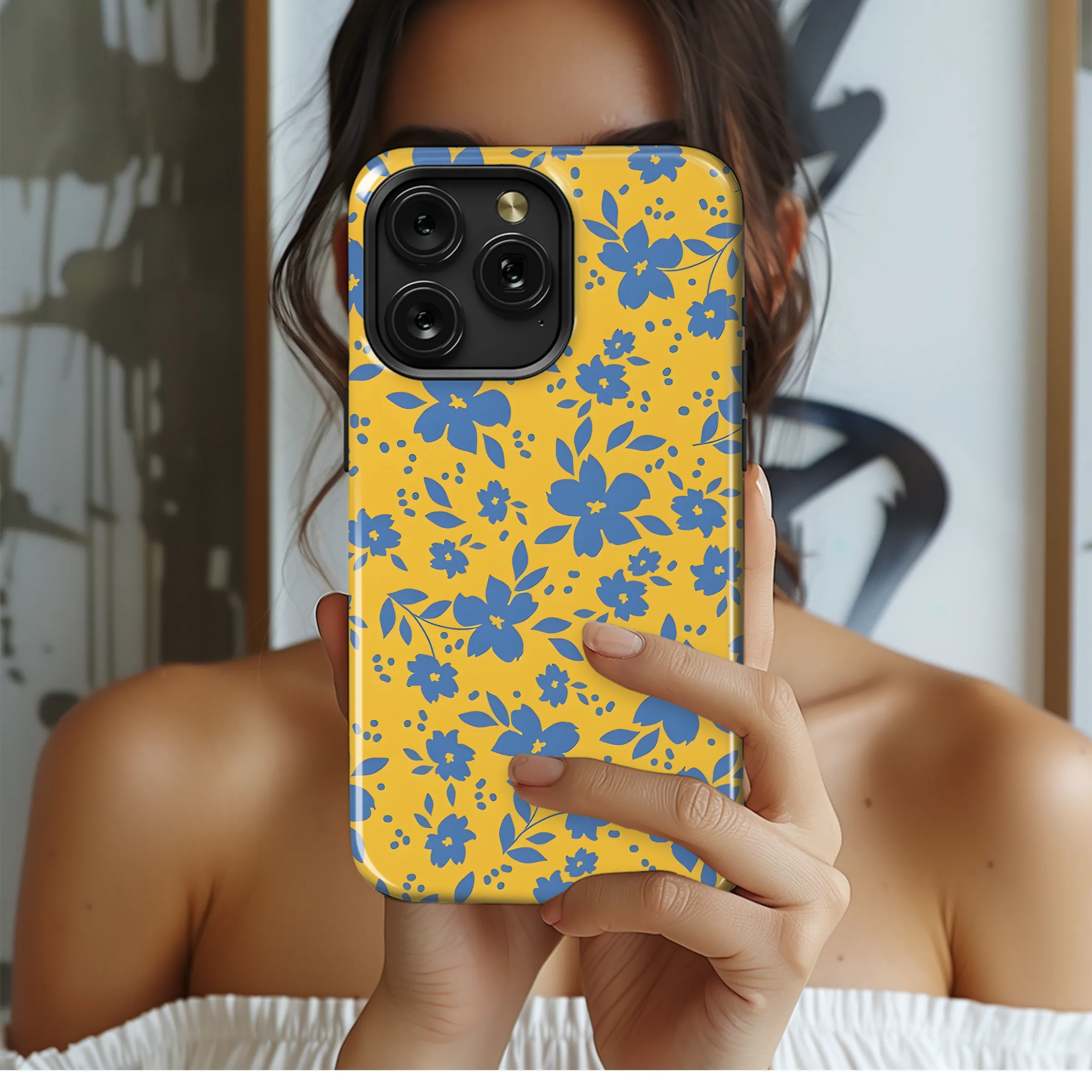 Floral Pattern Yellow  Phone Case iPhone Samsung Cover Pixel 2362