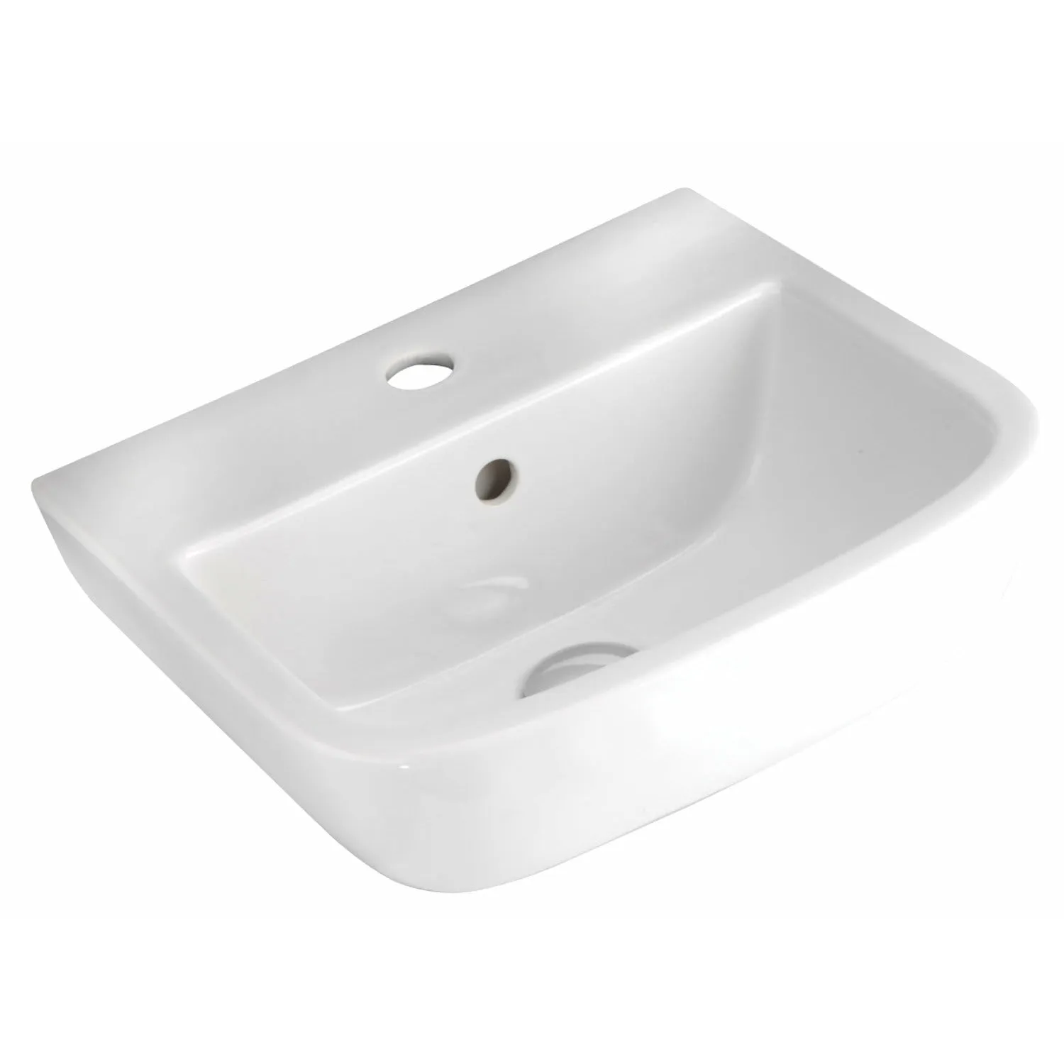 Frontline White Series 600 400mm Cloakroom Basin - 1 Tap Hole