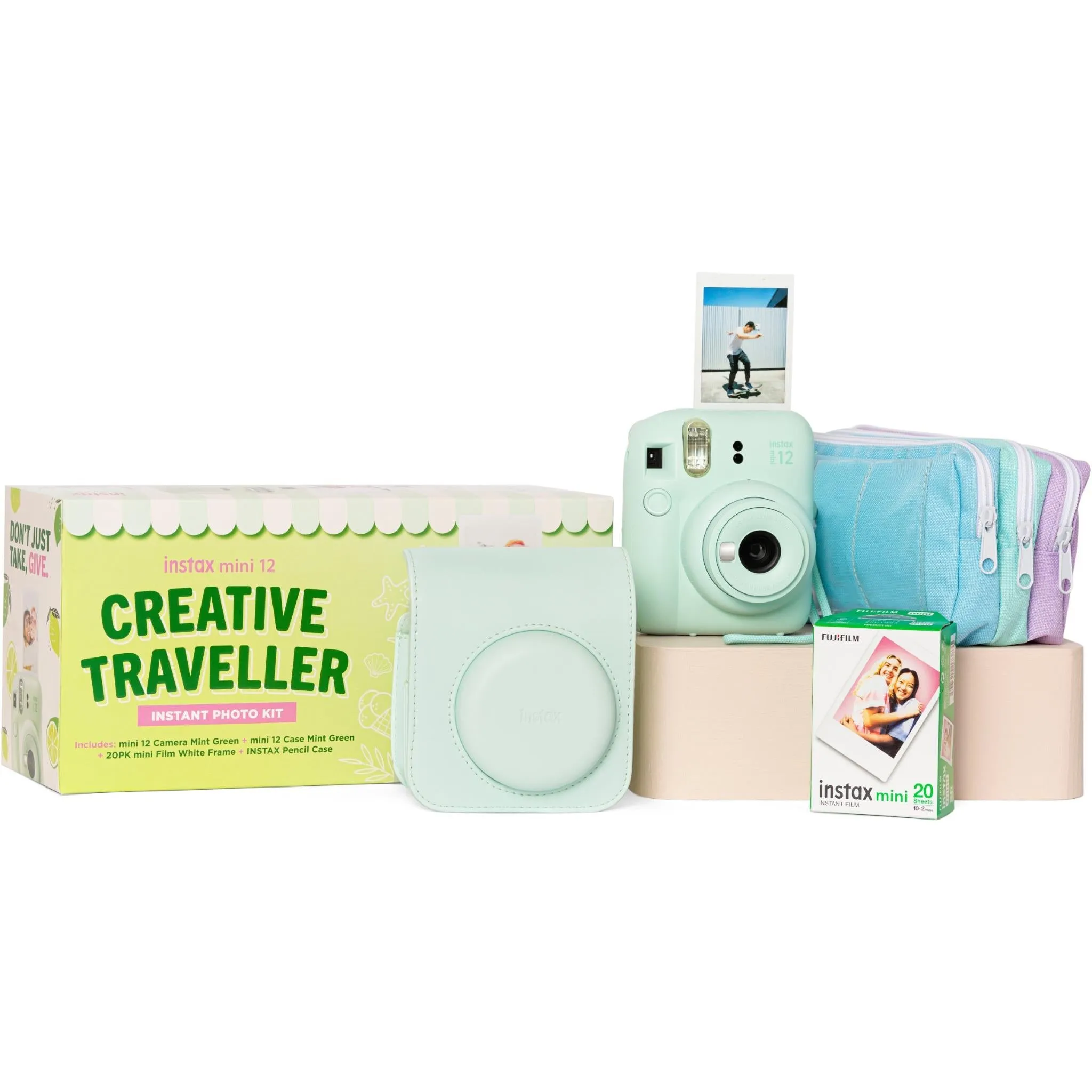 Fujifilm Instax Mini12 Creative Traveller Instant Photo Kit (Mint Green)