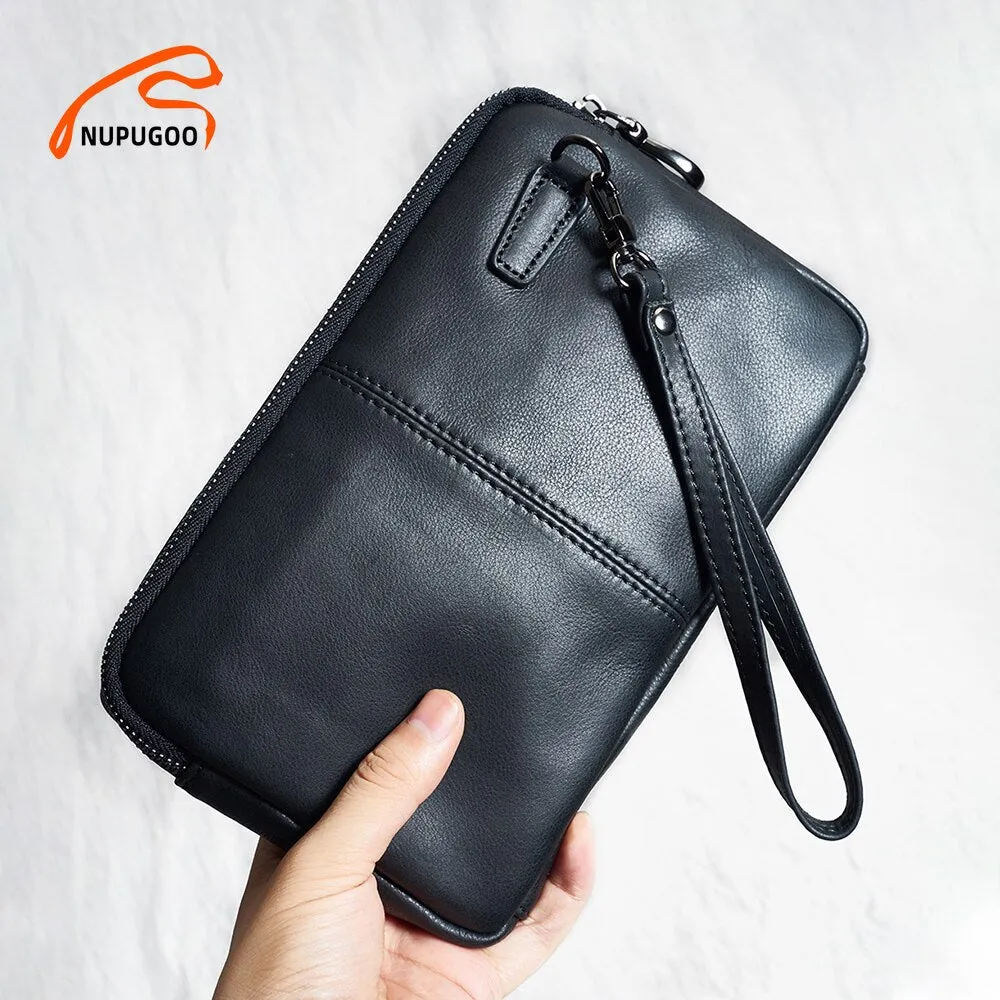 Genuine Leather Casual Men clutch Bags Phone Wallet Coin Purses Credit Card Holder