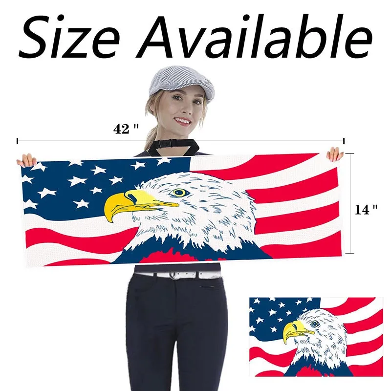 Golf Towel Printed 14X42 Inch With Grommet Clip 1 Pack Flag