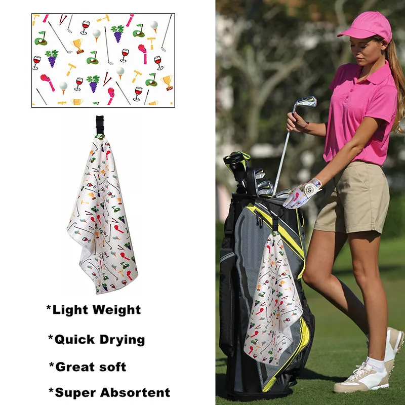 Golf Towel Printed 14X42 Inch With Grommet Clip 1 Pack Flag