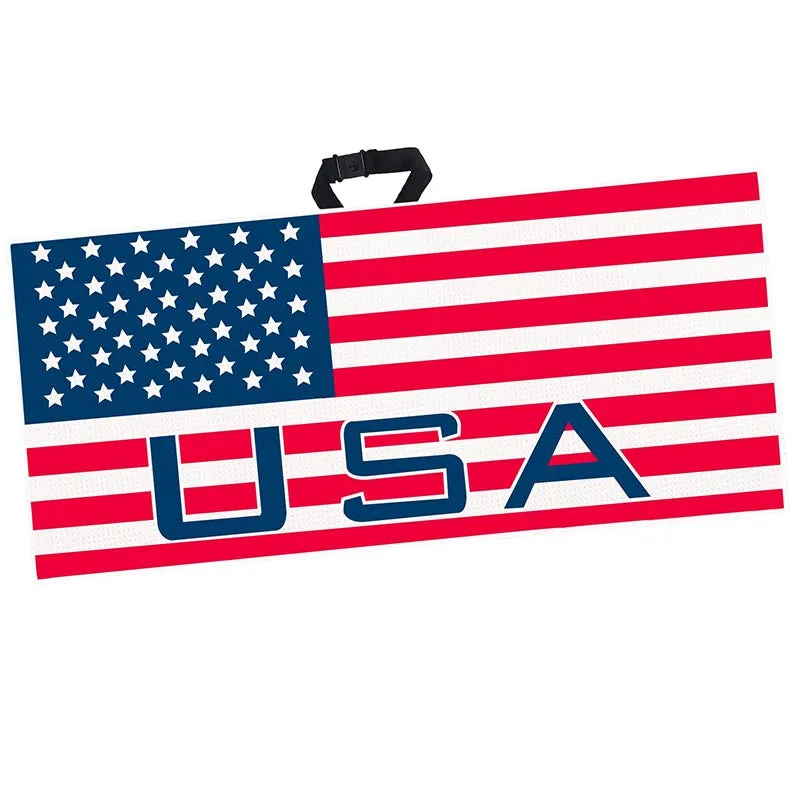 Golf Towel Printed 14X42 Inch With Grommet Clip 1 Pack Flag