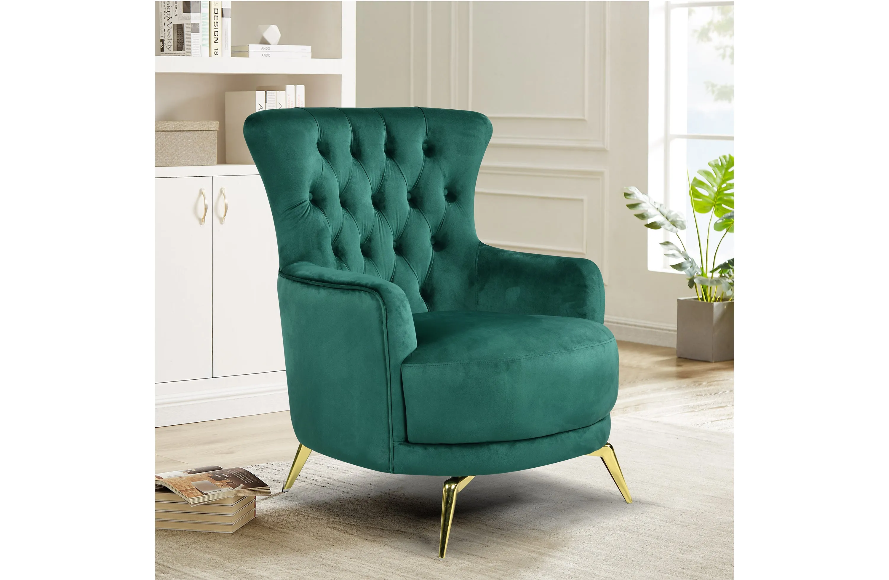 GRAND Tufted Wing Chair - 6 Colours Available