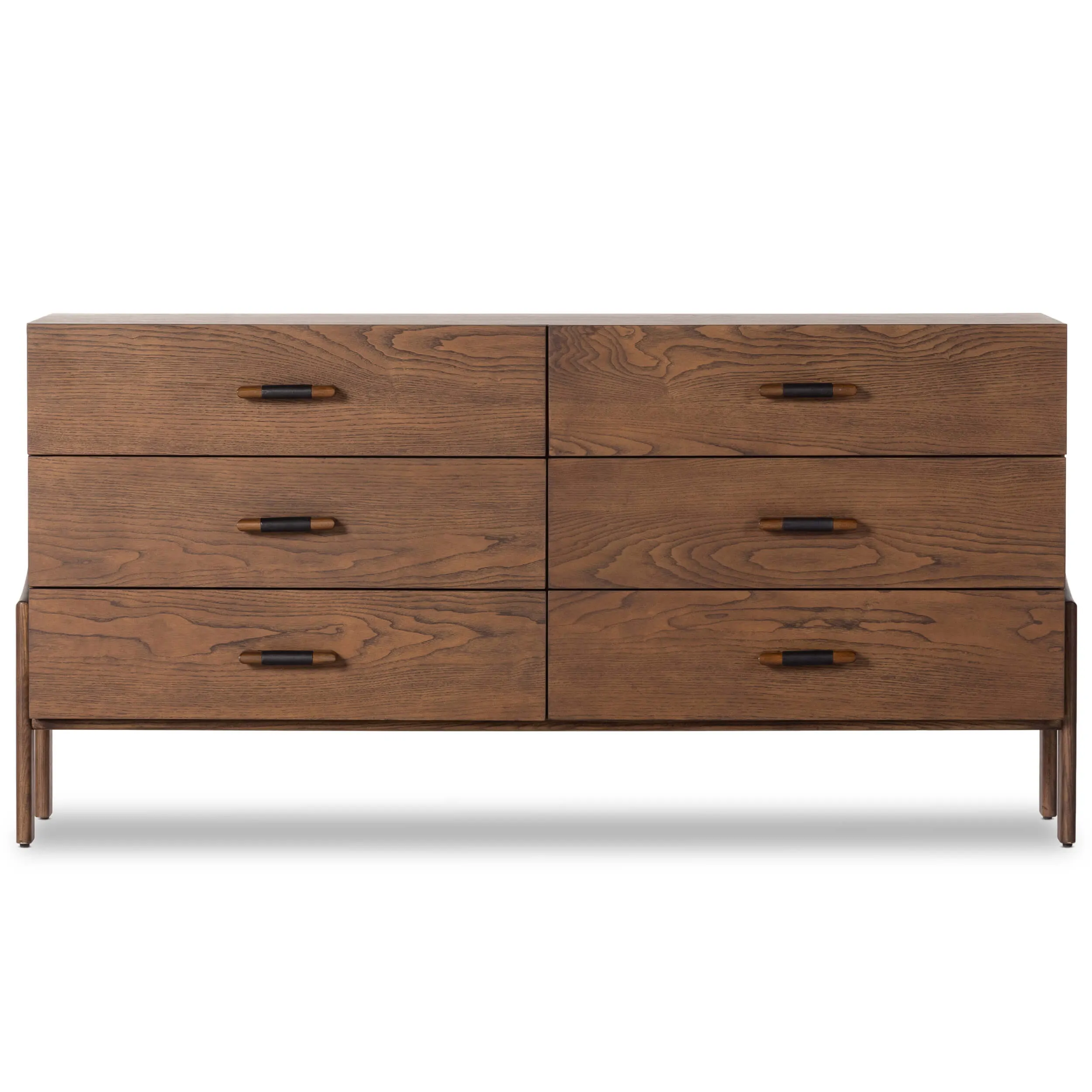 Halston 6 Drawer Dresser, Brown Ash