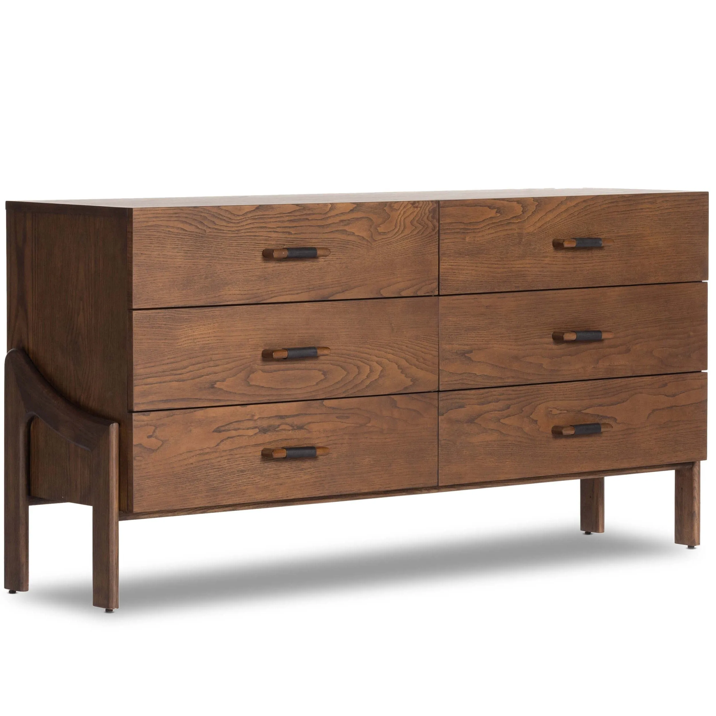 Halston 6 Drawer Dresser, Brown Ash