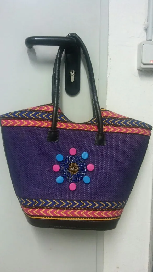 Hand-made Rain Resistant Washable Micro-rubber Juti Kitenge Handbags