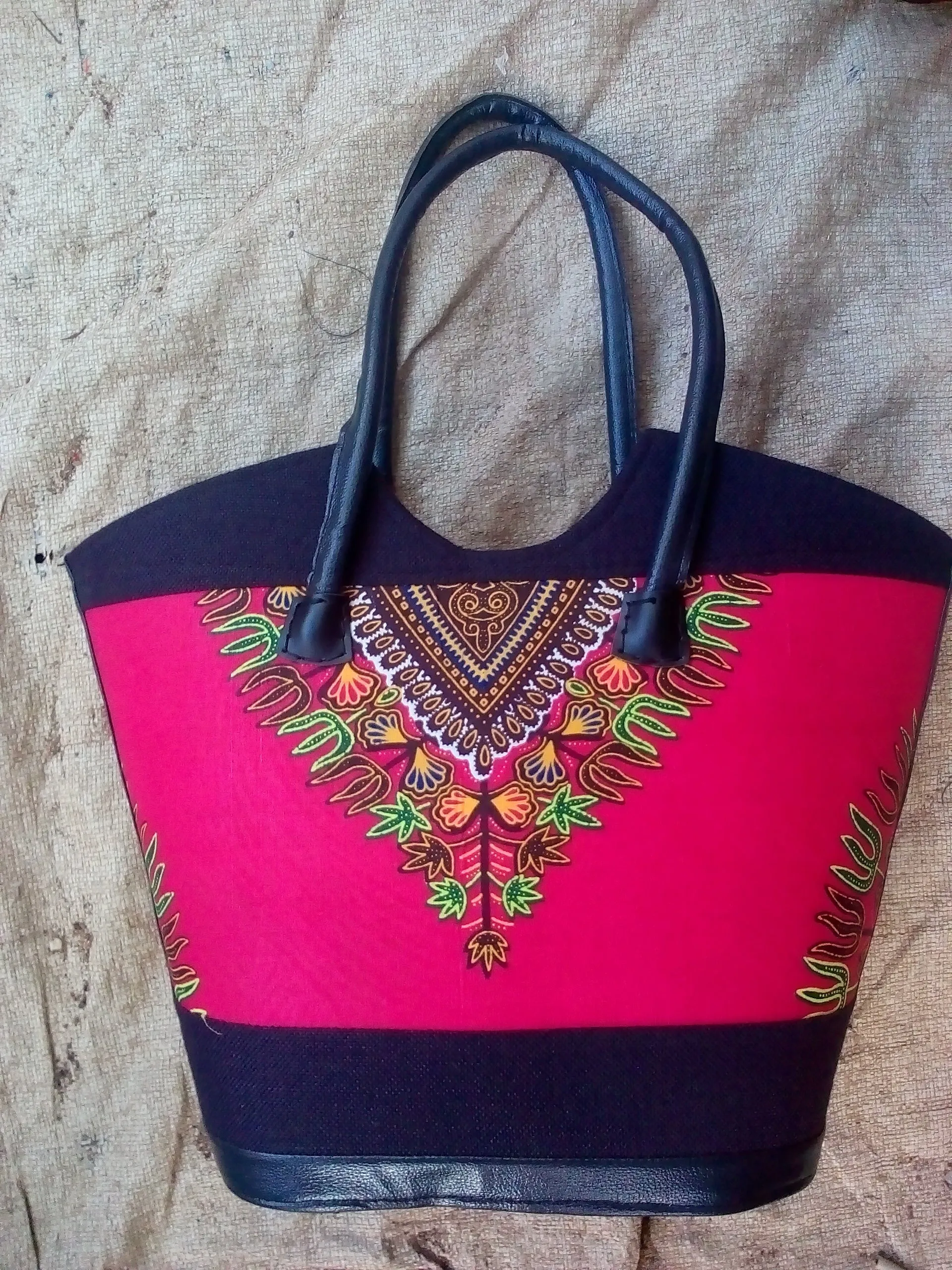 Hand-made Rain Resistant Washable Micro-rubber Juti Kitenge Handbags