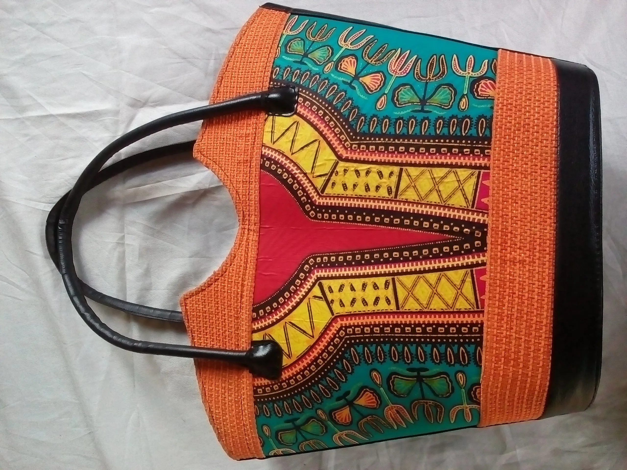 Hand-made Rain Resistant Washable Micro-rubber Juti Kitenge Handbags