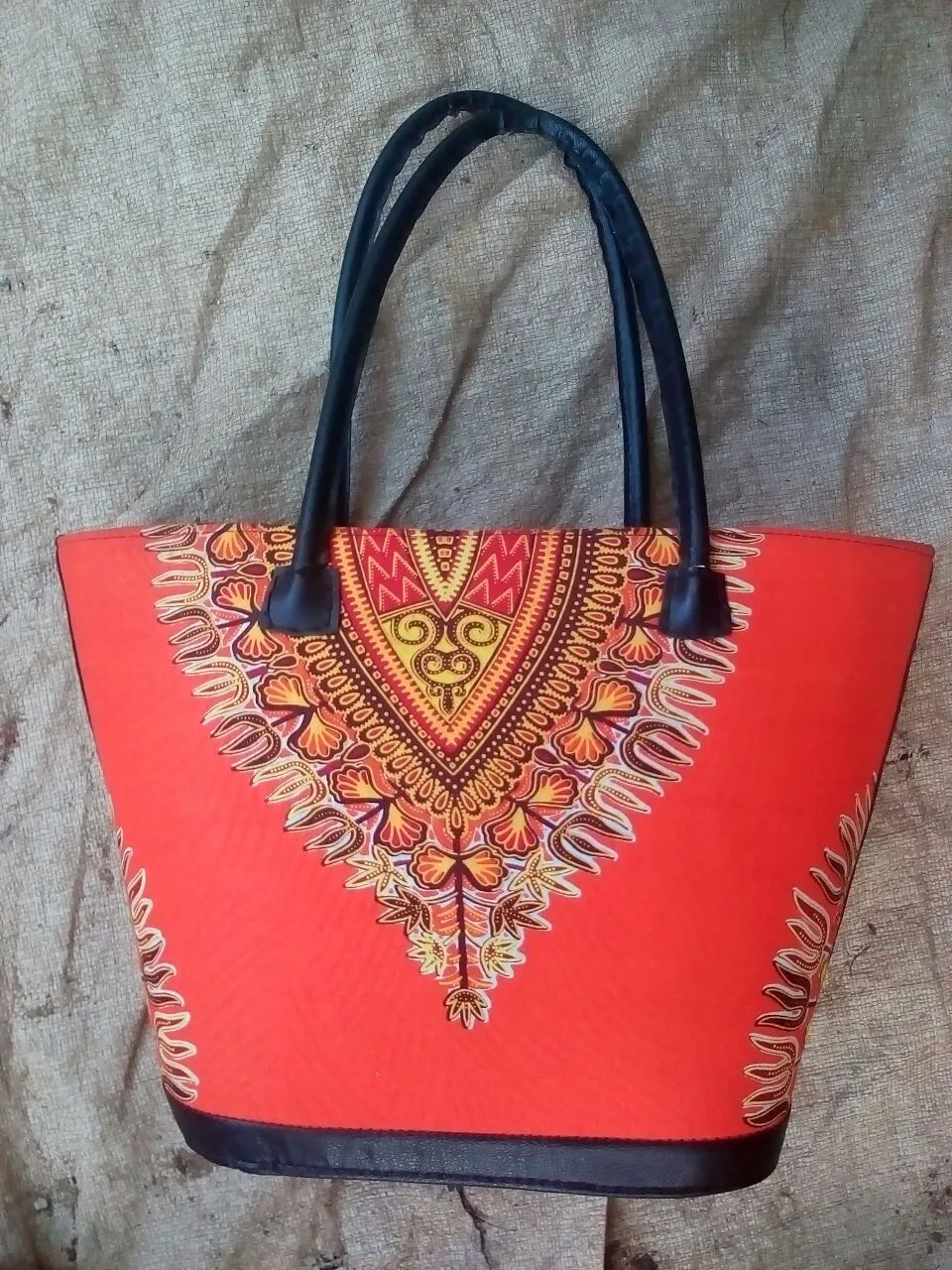 Hand-made Rain Resistant Washable Micro-rubber Juti Kitenge Handbags