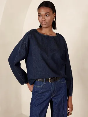 Harlow Oversized Italian Denim Top