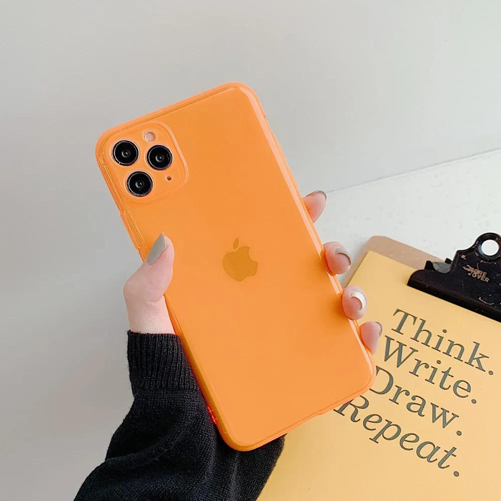 High Quality Neon Soft Silicone Fluorescent Phone Case for iPhone