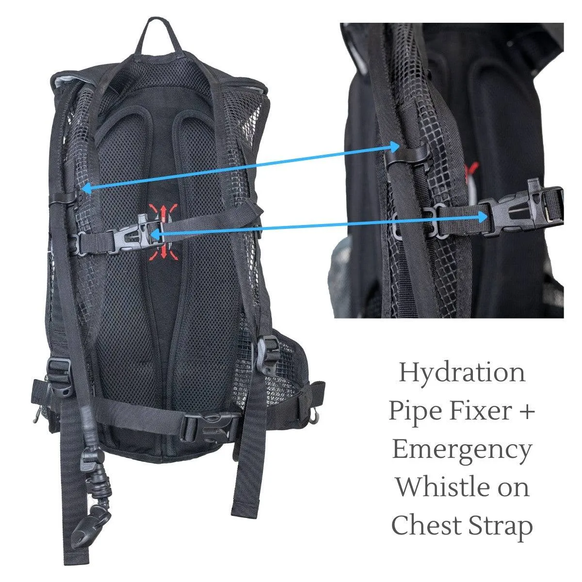 Hydration Reservoir Water Bladder - 2L   Stealth Hydration Backpack with Rain Cover - 8L Combo