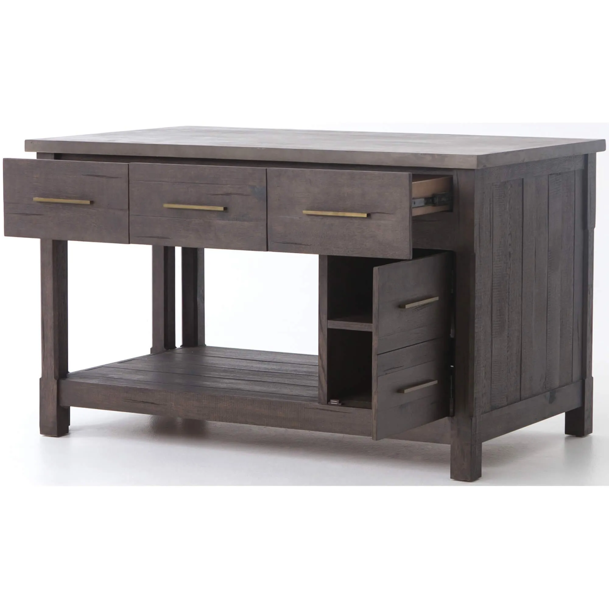 Ian Kitchen Island, Rubbed Black