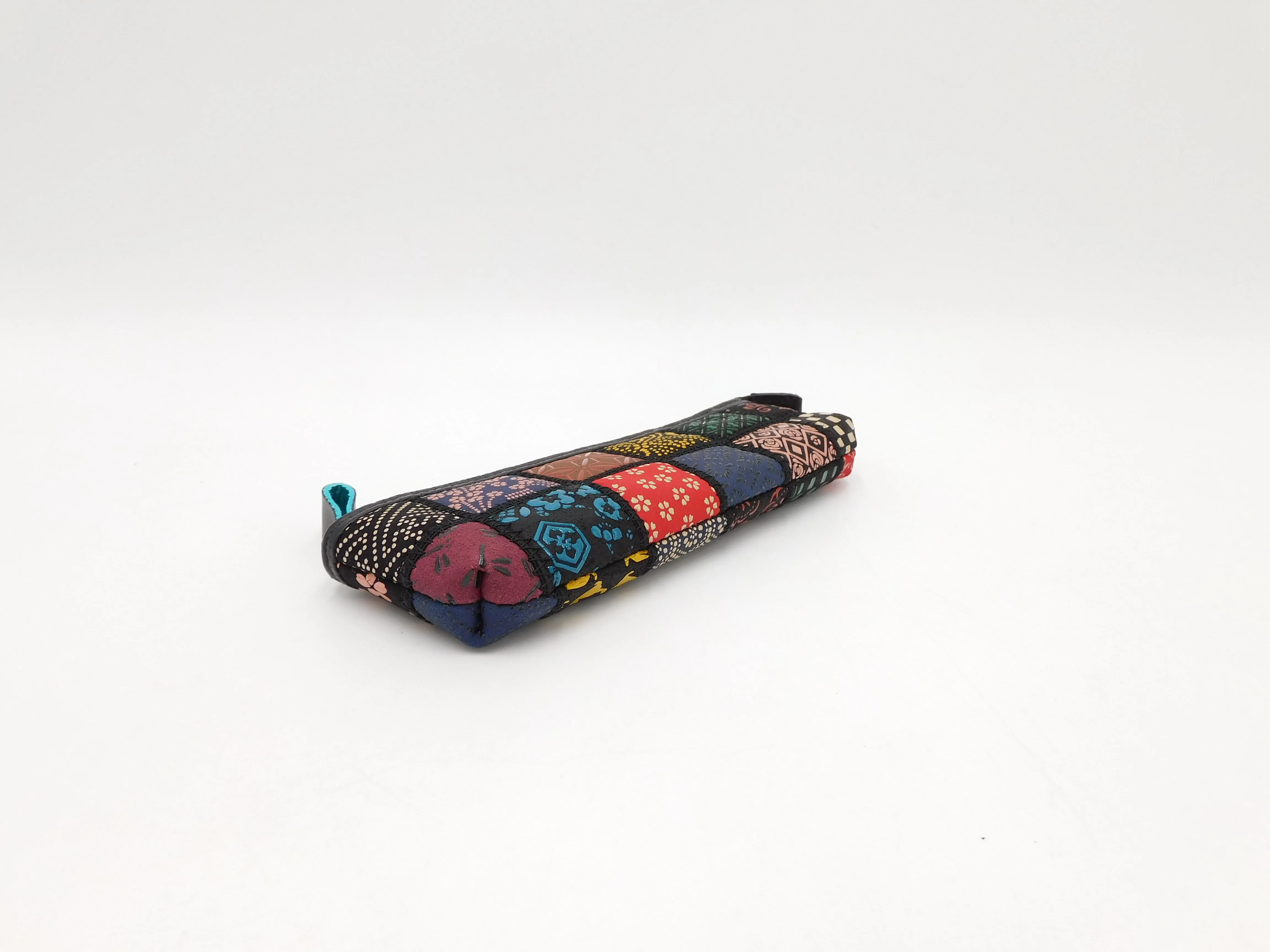 Inden Japanese Deerskin Leather Pencil Case - Patchwork / Multi Color - , Made in Japan,  Japanese traditional craft pencil case