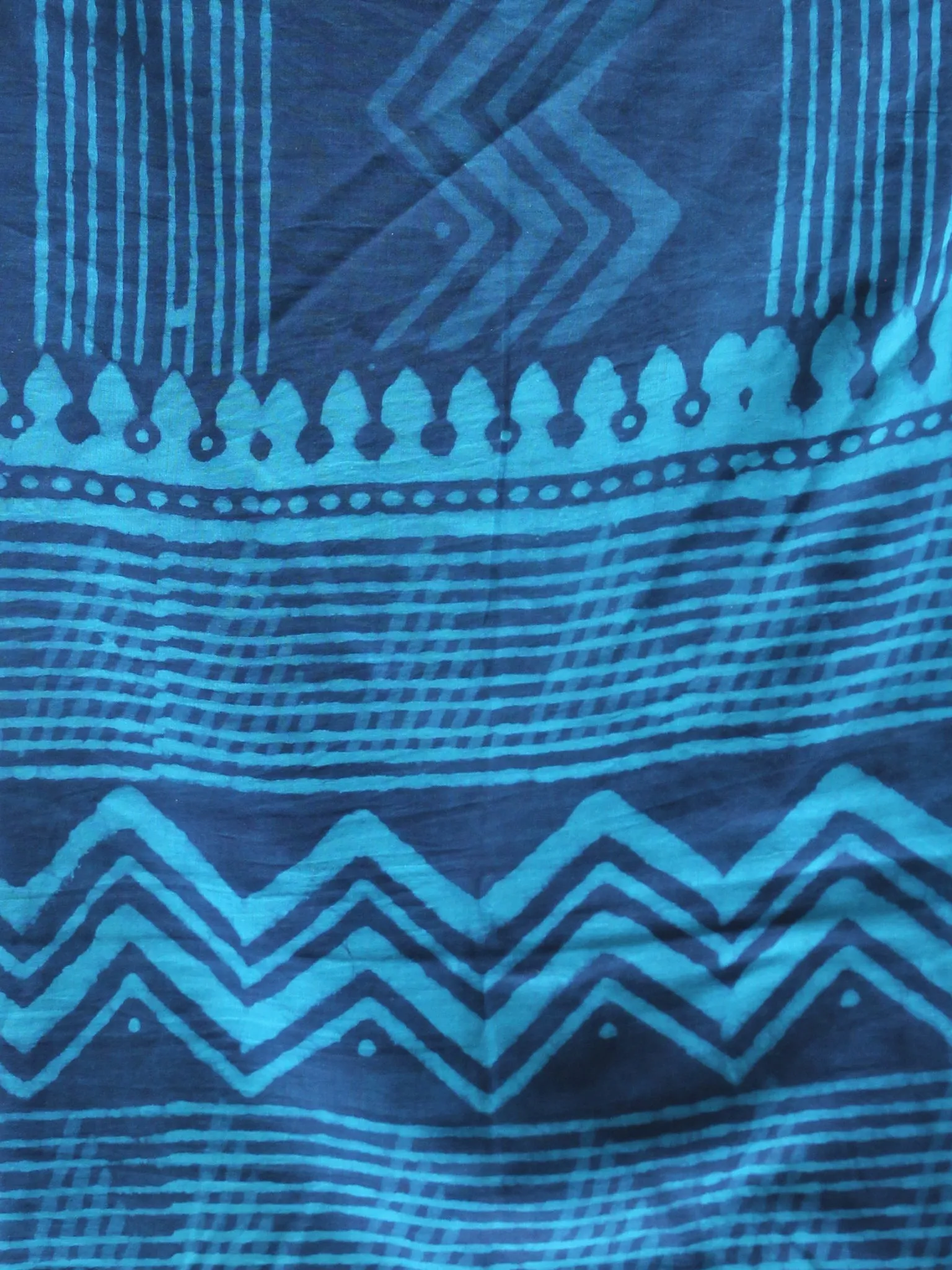 Indigo Sky Blue Cotton Hand Block Printed Dupatta - D04170423