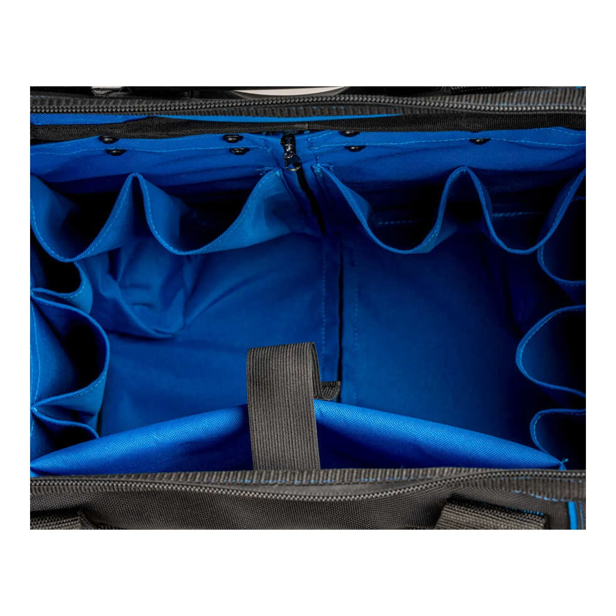 Jonard Tools RTB-18 18-Pocket 16" Professional Rolling Tool Bag - Black & Blue