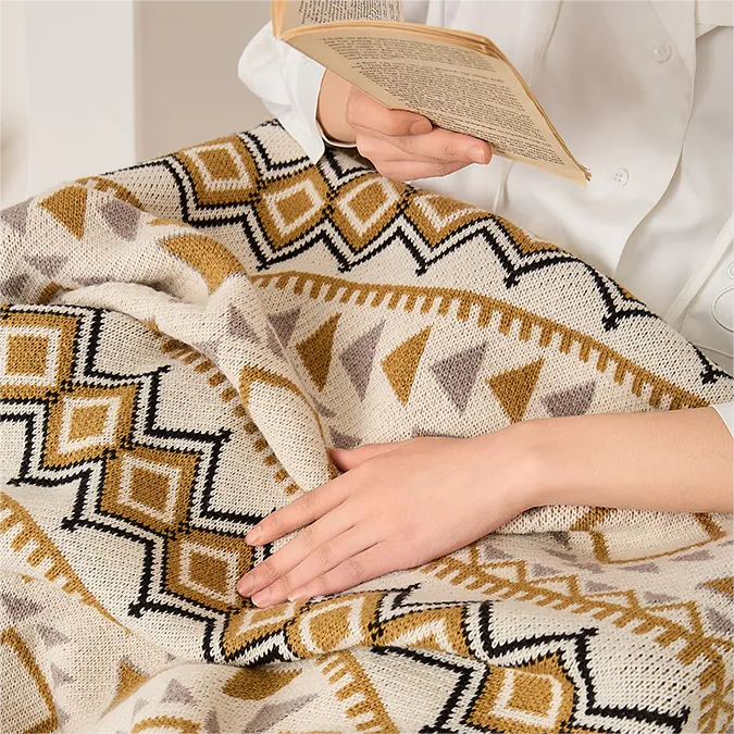 Knitted Bohemia Pattern Throw