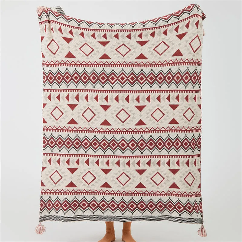 Knitted Bohemia Pattern Throw