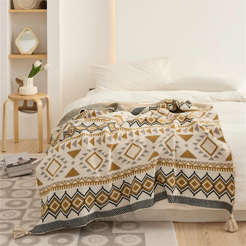 Knitted Bohemia Pattern Throw