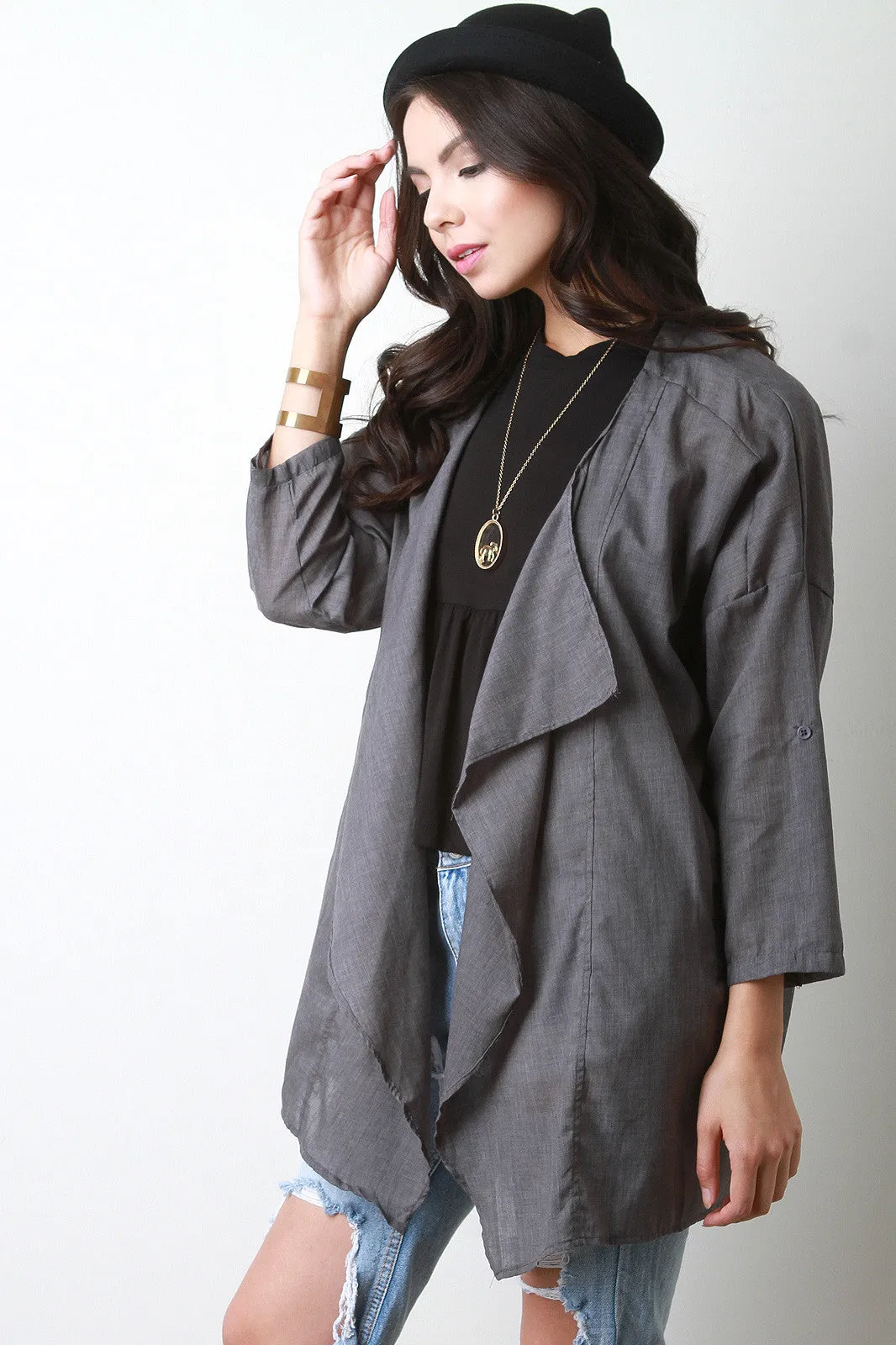 Lightweight Linen Drape Jacket