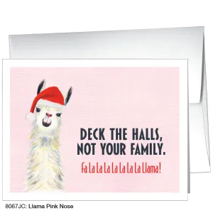 Llama Pink Nose, Greeting Card (8067JC)