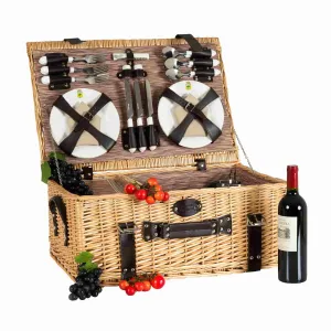 Louvre Natural Picnic Basket, 6 Person