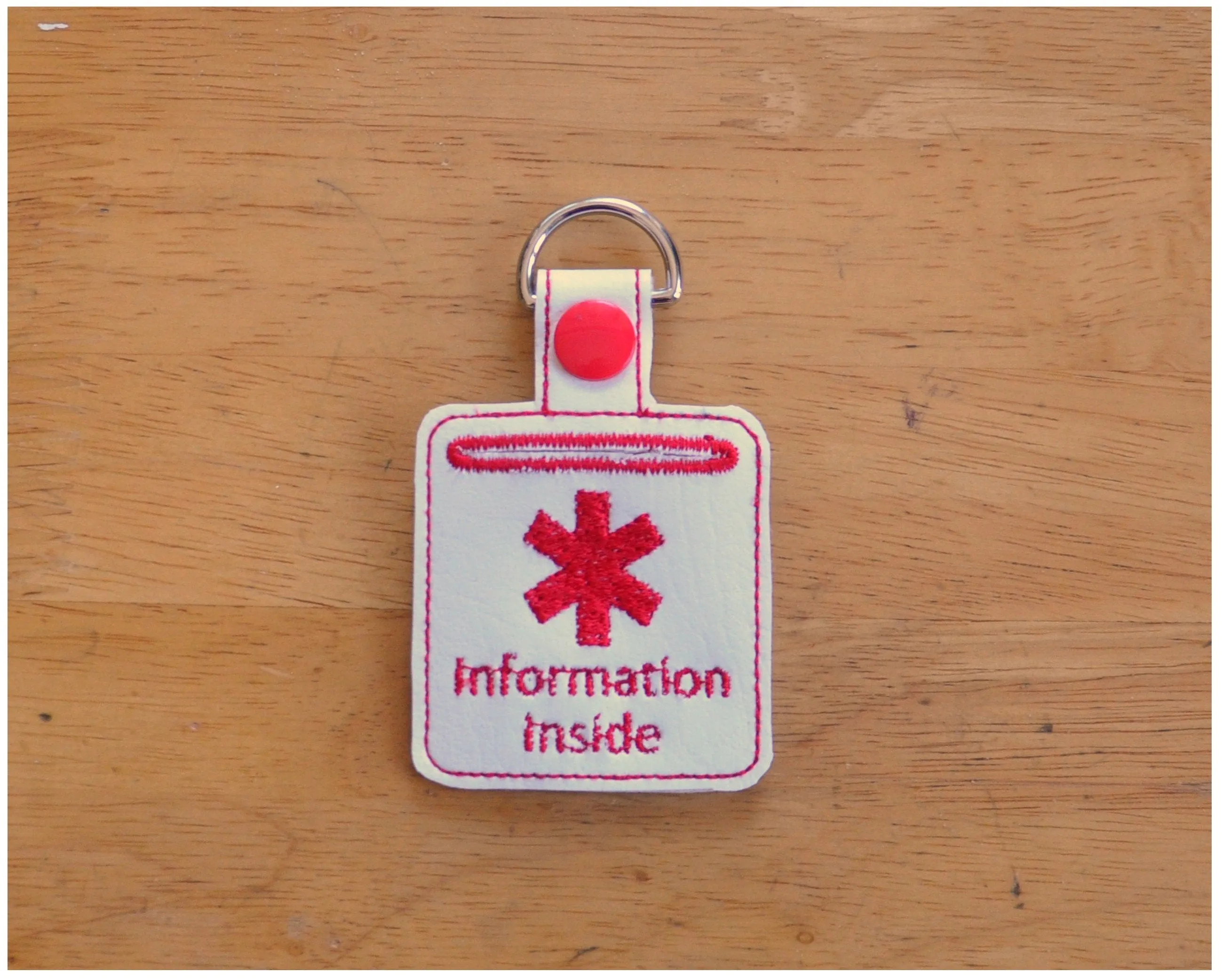 Medical Alert Keychain, Key Fob. Medical Information Inside.