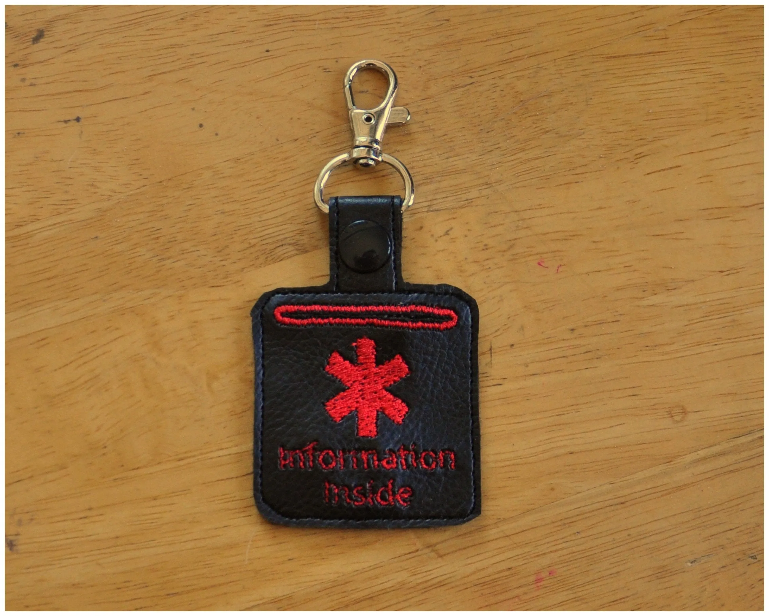 Medical Alert Keychain, Key Fob. Medical Information Inside.