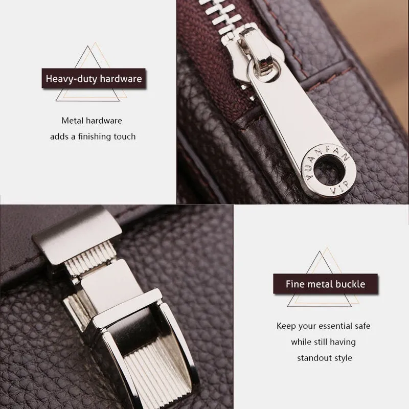 Men Retro Horizontal Soft Leather Multifunction Large Capacity 6/6.5 Inch Phone Bag Belt Waist