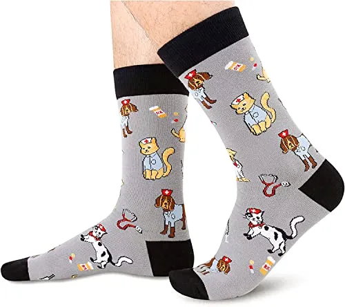 Men's VET Socks, Veterinary Socks, Veterinarian Socks, Ideal for Veterinary Technician Gifts, Veterinarian Gifts, Vet Gifts, Pet Doctor Gifts, Dogtor Gifts