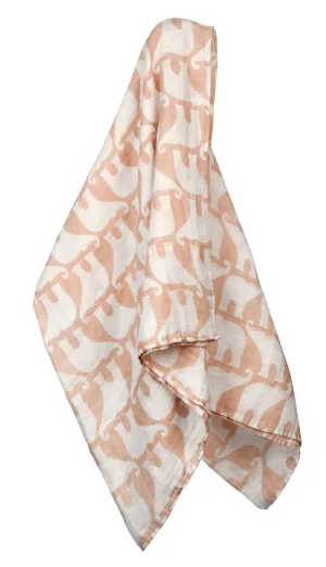 Milkbarn - Organic Muslin Baby Swaddle - Rose Elephant