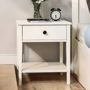 Minimalist Cream Storage Bedside Table