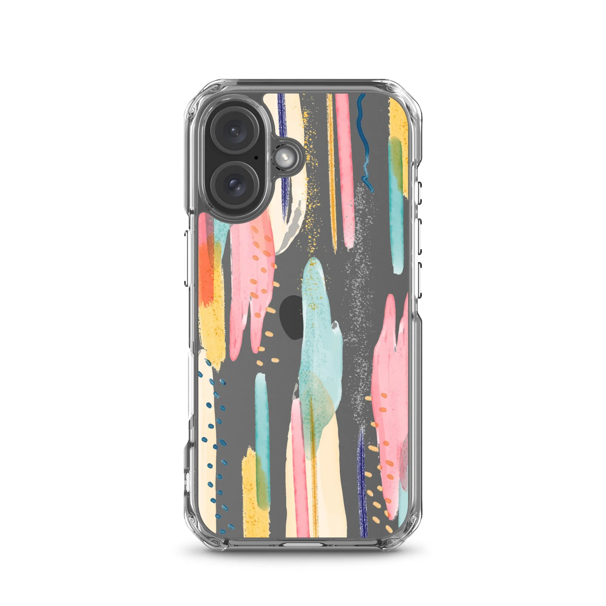 Modern Abstract Clear iPhone 16 15 14 13 12 11 Pro Max Art Phone Case, Brush Strokes Design Cover For iPhone 7 8 X 10 XR XS Aesthetic