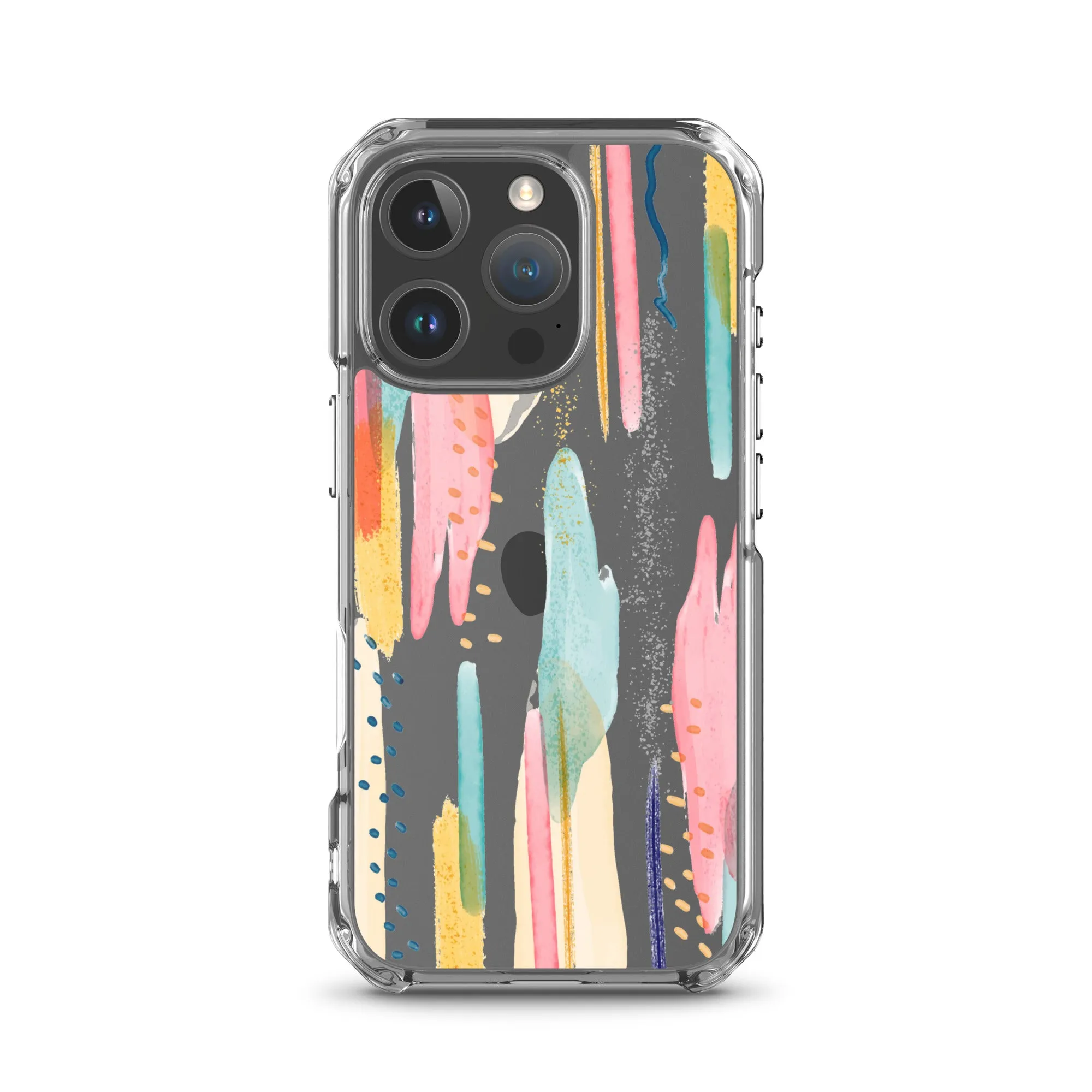 Modern Abstract Clear iPhone 16 15 14 13 12 11 Pro Max Art Phone Case, Brush Strokes Design Cover For iPhone 7 8 X 10 XR XS Aesthetic