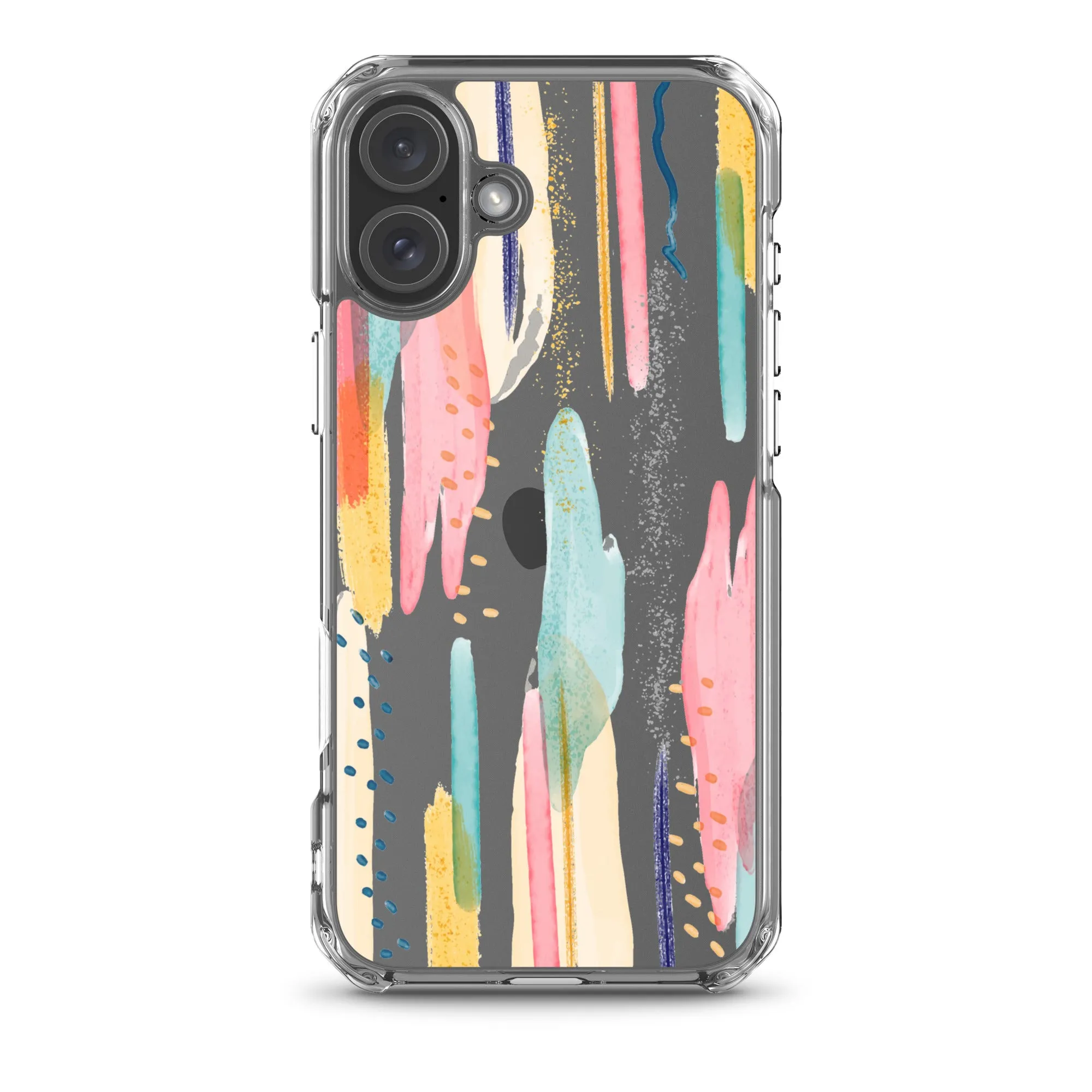 Modern Abstract Clear iPhone 16 15 14 13 12 11 Pro Max Art Phone Case, Brush Strokes Design Cover For iPhone 7 8 X 10 XR XS Aesthetic