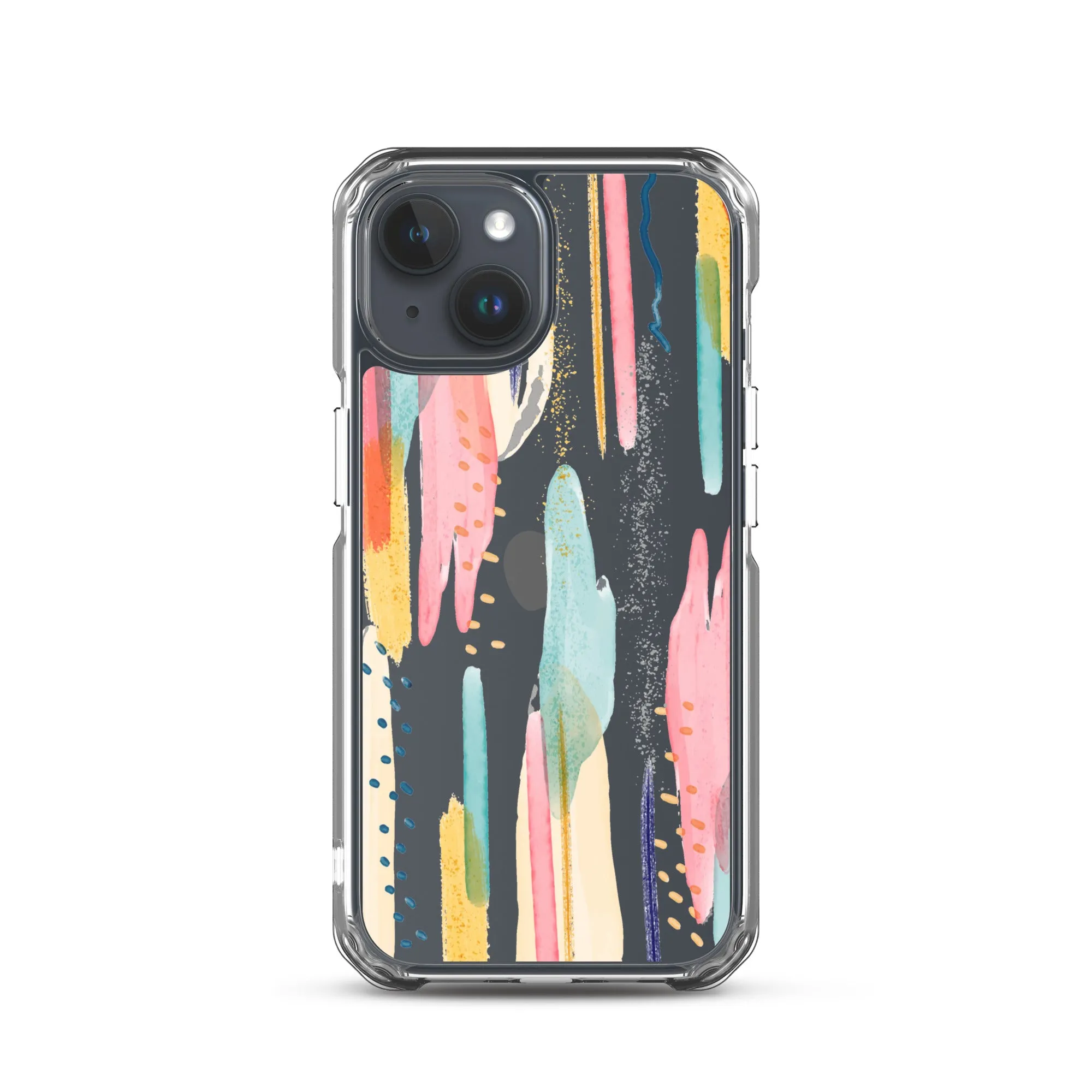 Modern Abstract Clear iPhone 16 15 14 13 12 11 Pro Max Art Phone Case, Brush Strokes Design Cover For iPhone 7 8 X 10 XR XS Aesthetic