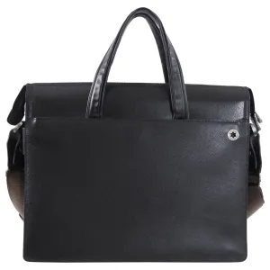 Mont Blanc Black Leather Slim Executive Briefcase Work Bag